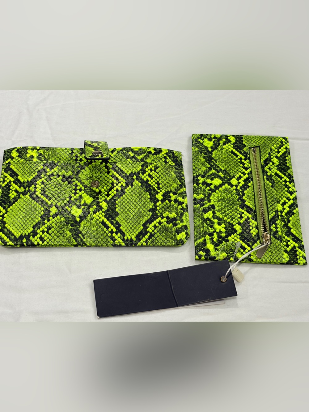 Neon Green Snake Print Isabelle Wallet